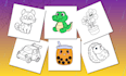 draw cute line art illustration for bold easy coloring page
