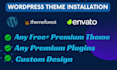install wordpress theme plugins and demo import customize themeforest template