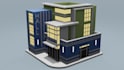 model 3d low poly buildings in blender and unity