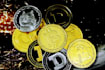 design 3d coin, logo coin, cryptocurrency, bitcoin