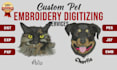 custom pet embroidery digitizing