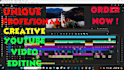 edit youtube video , montages,  events, podcasts videos and more