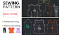 make digital sewing pattern, grading for any garments in dxf