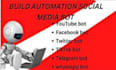 develop twitter api bot, instagram bot, tiktok api bot, snapchat bot, python bot