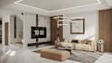 design a modern and photorealistic 3d living room interior using 3ds max