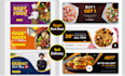 design two social media banners ads, post, with three sizes