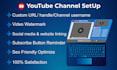 create and setup youtube channel with logo, banner, intro, outro