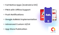 convert website to native android, IOS and pwa mobile app