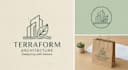 do modern minimalist real estate and property logo design