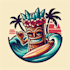do aloha tiki surfing mascot logo design company