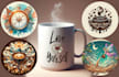 create aesthetic, trendy, typography, custom mug designs