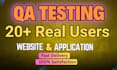 professional QA testing app,website for bugs and usability