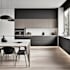3d design kitchen , cabinet, and bathroom interior with render