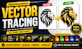 manually vectorize, redraw, and convert your logo to vector