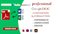 design, format and convert google docs documents, canva book, book cover, amazon