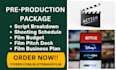 make screenplay schedule, budget and film business plan with financial plan