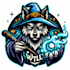do wolf wizard spell, magic, animal, magician mascot logo for you