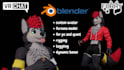 create custom 3d furry vrchat avatar, fursona vtuber, vseeface, animaze
