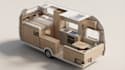 custom camper van layout and 3d rendering