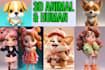make 3d character modeling, people, animal, cartoon, game art in blender