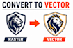 manually vector trace, redraw logo, and convert image to vector