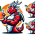 do dragon , juies , mascot logo design