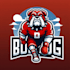 do bull ,dog ,red , sky, mascot logo design