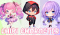 draw cute anime chibi art character, live2d, vtuber and illustration for you