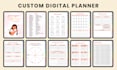 design etsy hyperlink digital planner, printable planner, journal, tracker