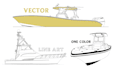 draw line art your boat and yacht vector illustration