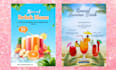 design ice cream or food flyer, poster, banner and menu