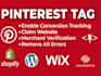 install pinterest tag and fix conversion  source issues
