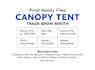 create print ready graphics for canopy tent, roll up banner for exhibition