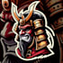 do oni, samurai, head, mascot logo