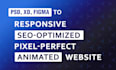 convert PSD, xd, or figma to HTML CSS responsive website