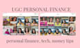 film ugc for personal finance, business, tech and lifestyle