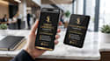 design digital business card and professional card mockup