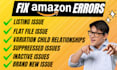 create or fix amazon product listing and amazon variation via flat file