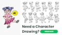 draw 2d cartoon illustrations in procreate
