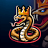 do  crown snake modern mascot logo design