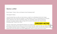 write a query letter to get instant approval