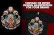 create vintage or retro design illustration for your brand