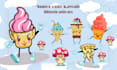 draw a kawaii pattern with cute cartoon doodles