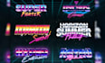 make retro 80s logo and futuristic synthwave chrome neon text effects