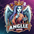 make a high quality angle queen ghost gaming mascot logo with new concept