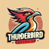 design outstanding thunder bird mascot logo with express deliver