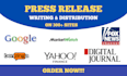 write press release, distribution, guest posting, music, public relations