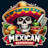 make amazing mexican restaurant skull head mascot logo design