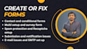 create or fix contact form in php ,email issue ,  login and signup form issue