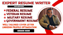 write federal usajobs government executive and military to civilian resume